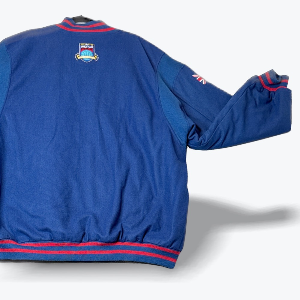Vintage Star‎ Company Bomber Jacket Wool Quilted Embroidered Wales Polo Team 3XL - Picture 10 of 12